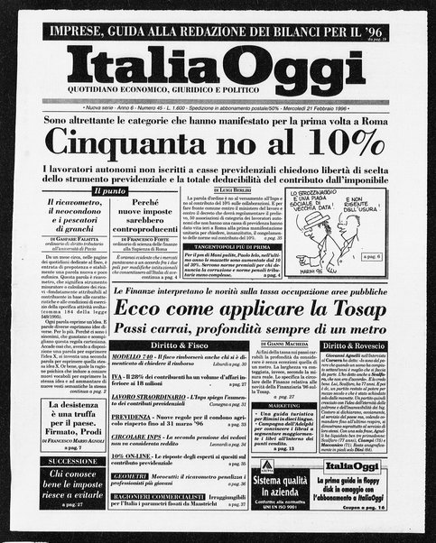 Italia oggi : quotidiano di economia finanza e politica